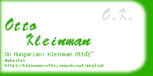 otto kleinman business card